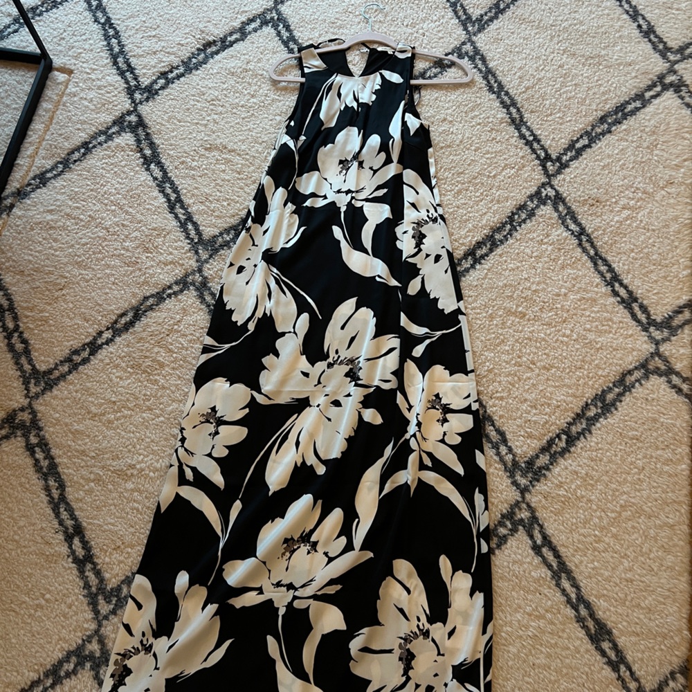 Floral Black and White Maxi Dress